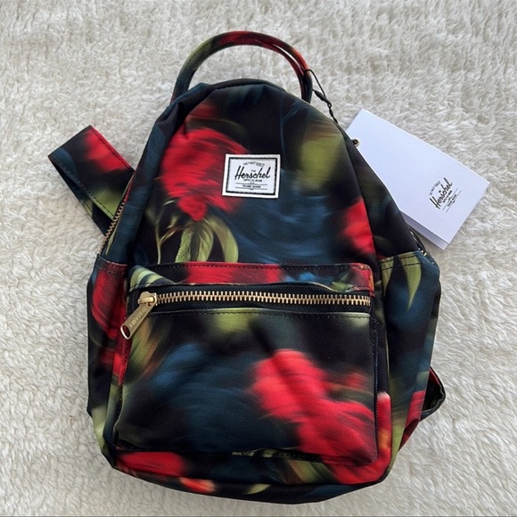 Herschel Nova Mini Backpack School Bag Blurry Roses - Picture 2 of 9
